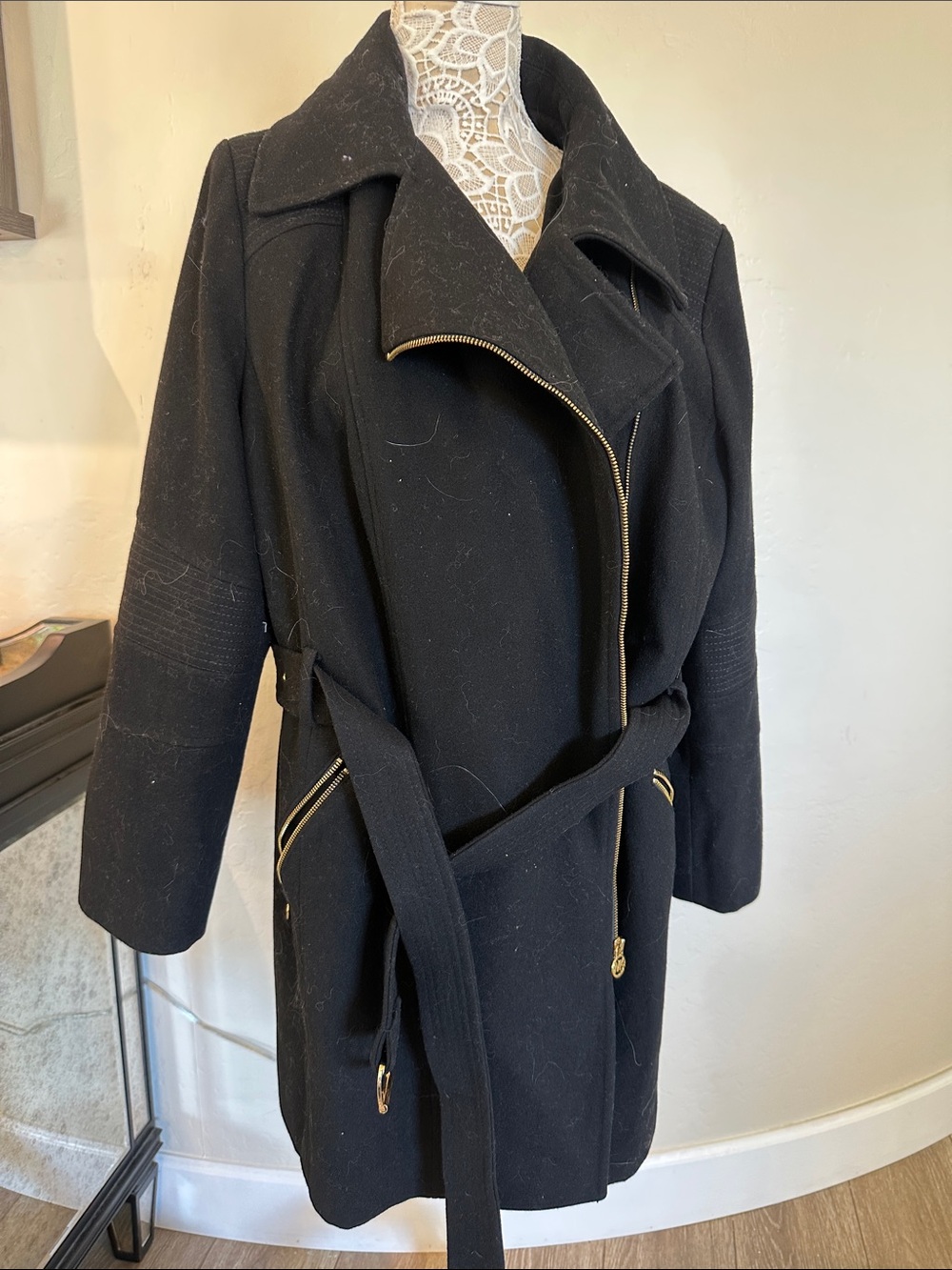 Wool Michael Kors belted pea coat size 1x